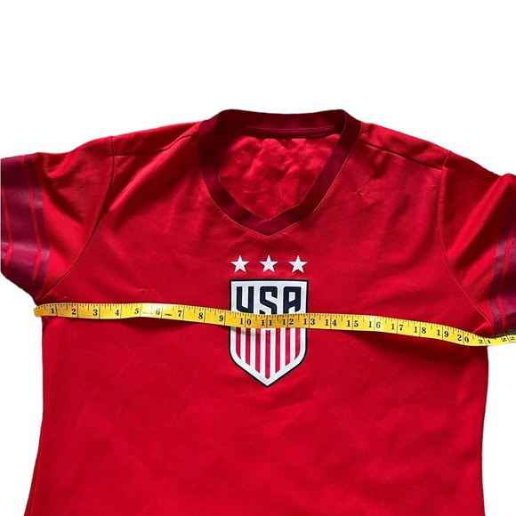 USA Soccer Jersey Women's L/XL Shirt Top Short Sleeve Official Red READ Please✅ - Picture 7 of 8